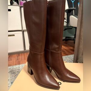 Soda Knee High Boots Brown Block Heel – Size 10 – New in Box